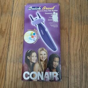 Conair Quick Braid CBD10C Vintage 2001 Purple Automatic Hair Braider Kit READ